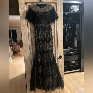 Black mesh gown